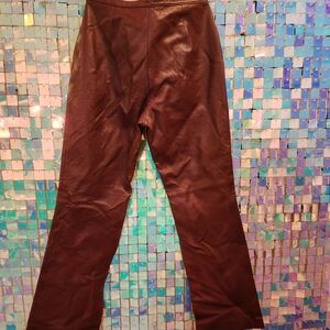 Newport News Burgundy Genuine Vintage Leather Pants